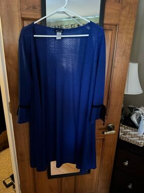 Alfani Blue Open-Front Lightweight Cardigan